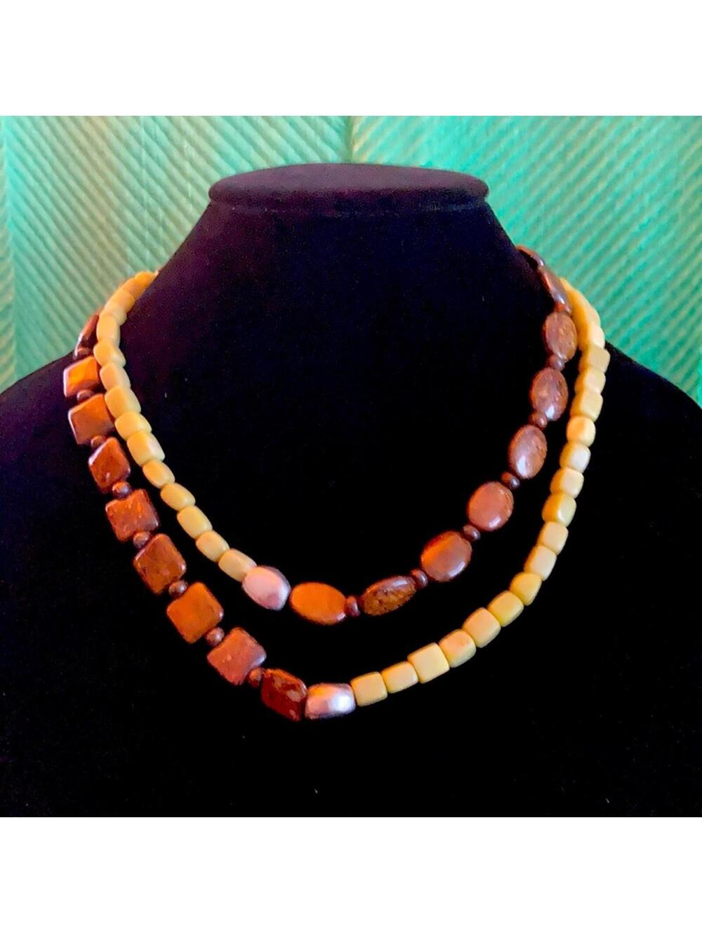 24” Bronzite & Jasper necklace